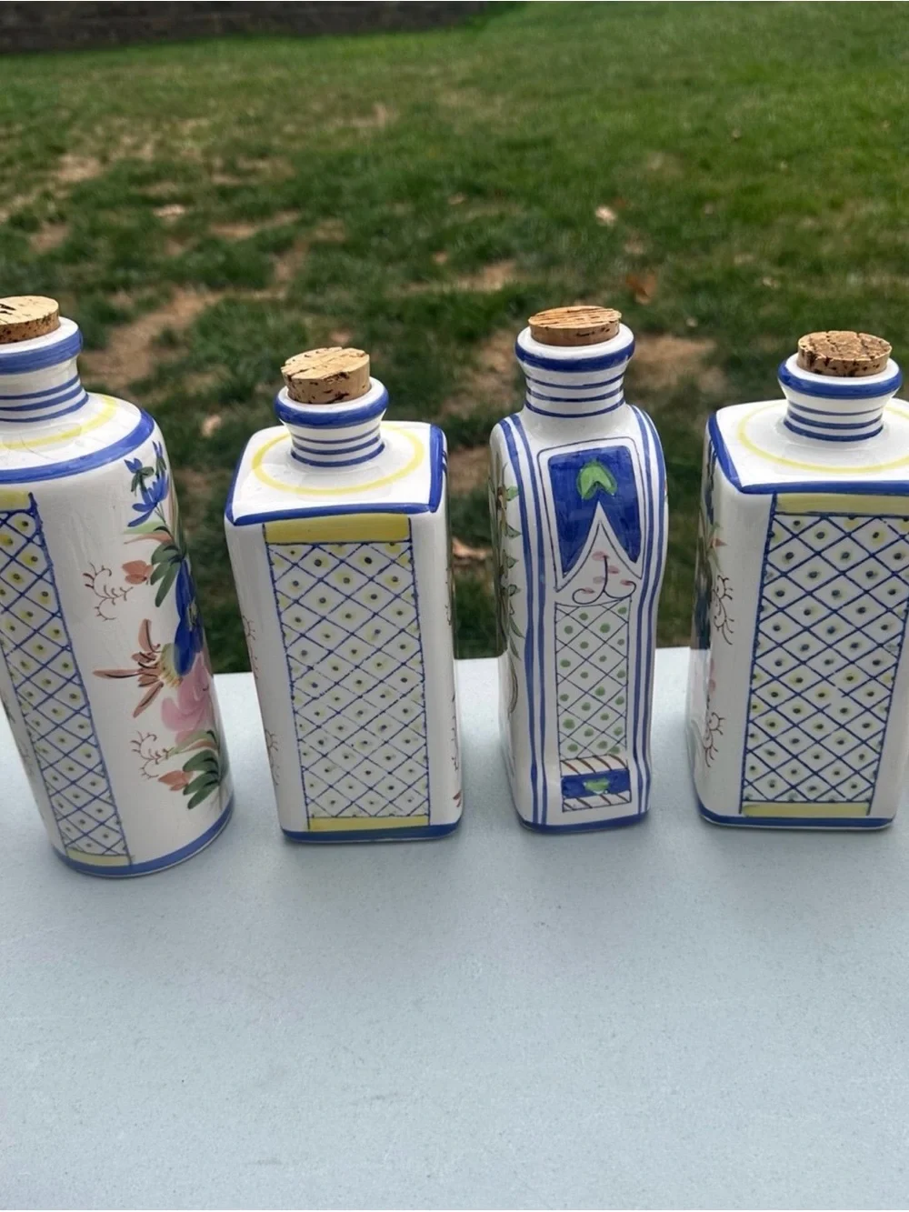 Hand-Painted Ceramic Bottles – BIA Cordon Bleu Floral Collection (Set of 4)